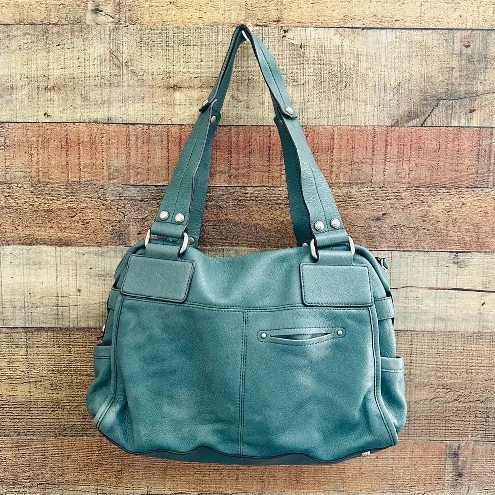 B. Makowsky Glove Leather East/West Zip Top Satchel/Hobo Bag